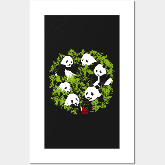 Panda and Bamboo Wall Art by telberry